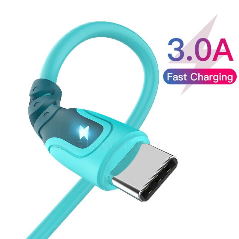 3A Type C Liquid silicone Data cable Micro USB Fast Charge Mobile Phone Charging Cable With Light For Huawei Xiaomi Samsung
3A Type C Liquid silicone Data cable Micro USB Fast Charge Mobile Phone Charging Cable With Light For Huawei Xiaomi Samsung
