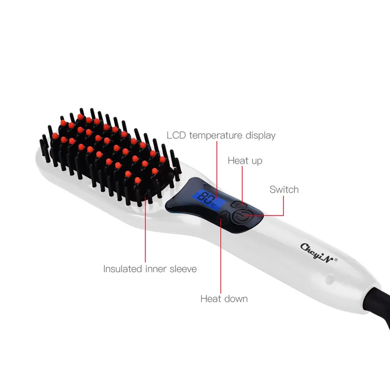 Professional Hair Straightener Brush Electric Comb Irons Straight brush styling tool | Красота и здоровье