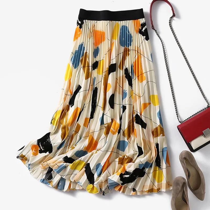 Women Autumn Skirt Fashion Print Vintage Elegant Chic Office Party Pleated A Line Mid-Length Skirt
Women Autumn Skirt Fashion Print Vintage Elegant Chic Office Party Pleated A Line Mid-Length Skirt