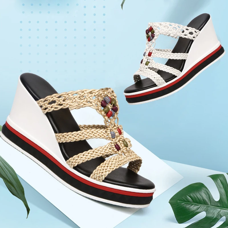 Cane String Bead Shoes Fashion Platform Women Sandals 2021 Sexy Pumps New Wedges Open-toed Slippers Casual Anti-slip High Heels
Cane String Bead Shoes Fashion Platform Women Sandals 2021 Sexy Pumps New Wedges Open-toed Slippers Casual Anti-slip High Heels