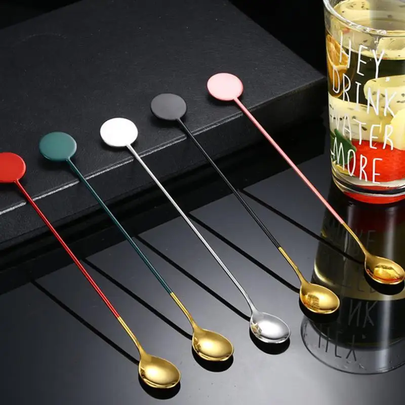 4Pcs Stainless Steel Tableware Colorful Dessert Spoon Long Handle Mixing Stirring Ice Tea Coffee Spoon Kitchen Bar Utensils
4Pcs Stainless Steel Tableware Colorful Dessert Spoon Long Handle Mixing Stirring Ice Tea Coffee Spoon Kitchen Bar Utensils