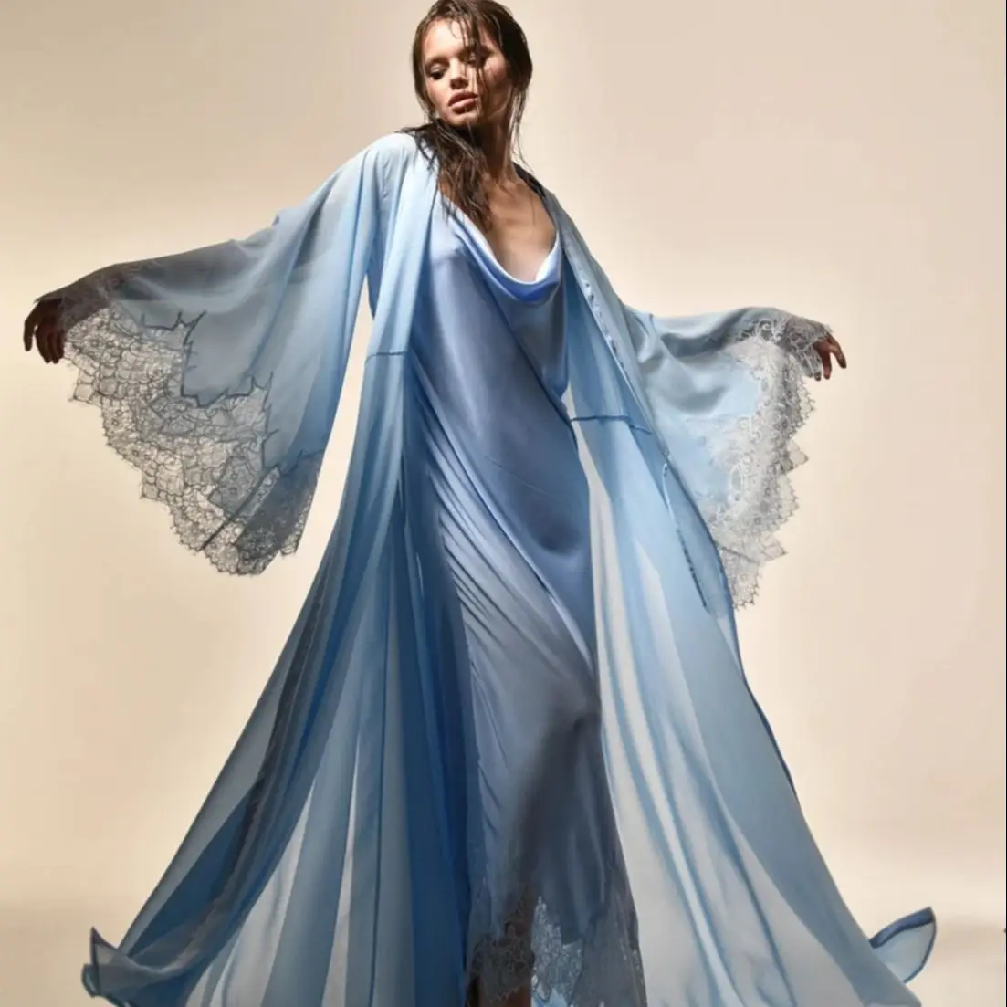 2 Pieces Blue Bridal Dressing Gown Evening Bathrobe Women Kimono Wedding Boudoir Dress Sleepwear Lingerie Lounge Nightwear
2 Pieces Blue Bridal Dressing Gown Evening Bathrobe Women Kimono Wedding Boudoir Dress Sleepwear Lingerie Lounge Nightwear