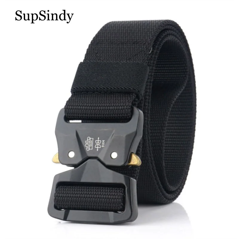 

SupSindy Men canvas belt Quick release Metal buckle nylon Training belts military Army tactical belts for women Jeans male strap