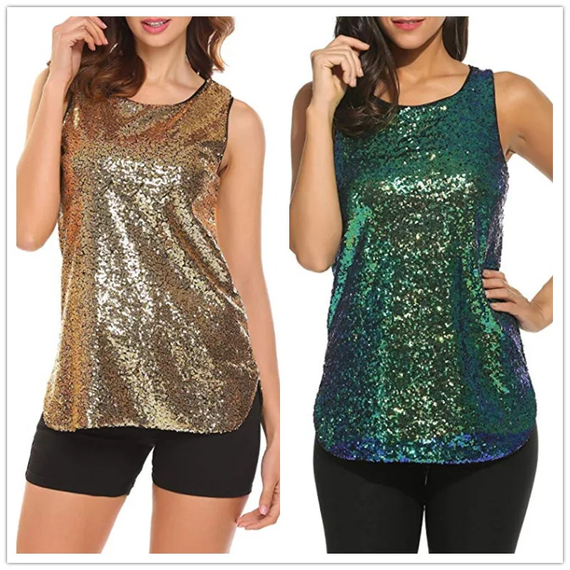 2019 European and American-Style Spring and Autumn Hot Selling Sequin Vest Base Shirt Women's Clothing Top T-shirt 8-Color
2019 European and American-Style Spring and Autumn Hot Selling Sequin Vest Base Shirt Women's Clothing Top T-shirt 8-Color