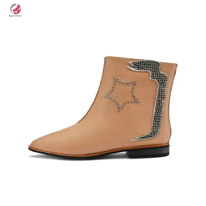 Original Intention Fashion Woman Square Flats Pentagram Zipper Ankle Pointed Toe Bling Shoes Woman Black Apricot Plus Size 3-13
Original Intention Fashion Woman Square Flats Pentagram Zipper Ankle Pointed Toe Bling Shoes Woman Black Apricot Plus Size 3-13