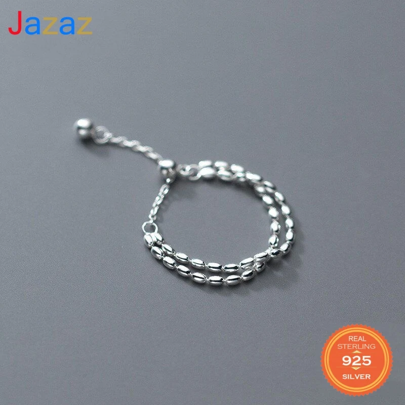 Jazaz Real 925 Sterling Silver Chain Bead Moon Geometric Adjustable Ring For Charming Women Party Fine Jewelry Punk D001149 
Jazaz Real 925 Sterling Silver Chain Bead Moon Geometric Adjustable Ring For Charming Women Party Fine Jewelry Punk D001149
