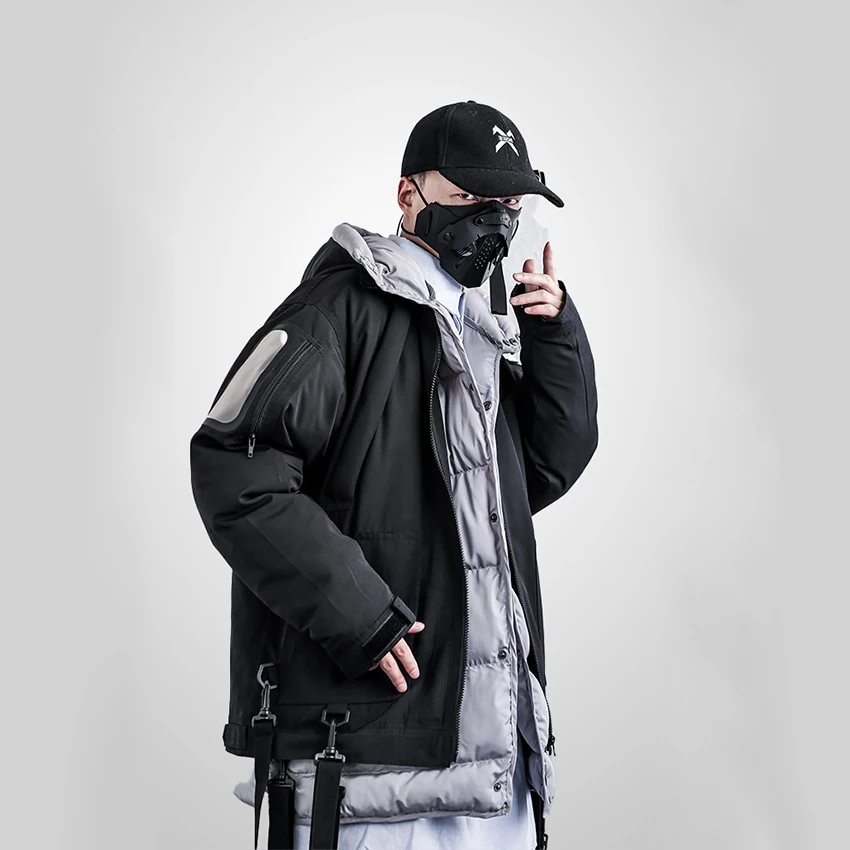 Fashion Men's Winter Jacket Hip Hop Oversized Dark Fake Two-Piece Function Cotton Warm Coats Multi-pocket Parkas
Fashion Men's Winter Jacket Hip Hop Oversized Dark Fake Two-Piece Function Cotton Warm Coats Multi-pocket Parkas