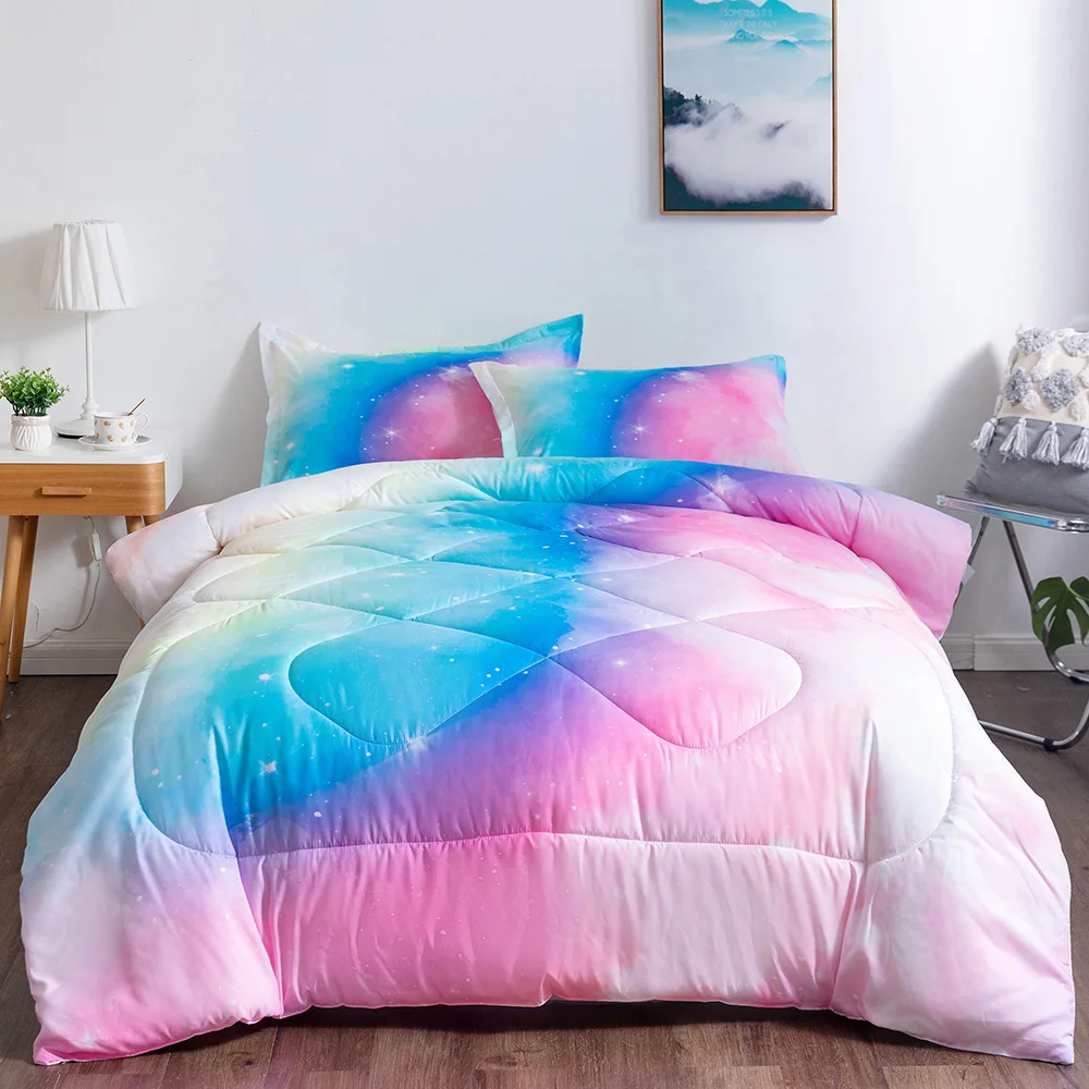Children Comforter Bedding Set Microfiber Fabric Gradual Rainbow Print Comforter Duvet with Pillowcase Comforter Quilt Set Twin
Children Comforter Bedding Set Microfiber Fabric Gradual Rainbow Print Comforter Duvet with Pillowcase Comforter Quilt Set Twin