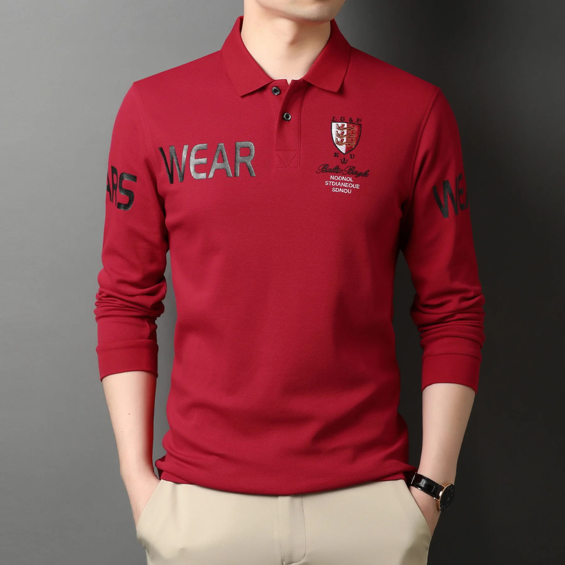 Spring and autumn new cotton long sleeve T-shirt men's embroidered polo shirt casual lapel jacket street wear
Spring and autumn new cotton long sleeve T-shirt men's embroidered polo shirt casual lapel jacket street wear