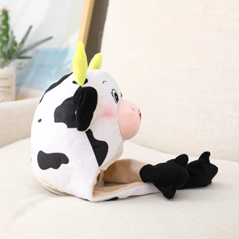 Cute Milk Cow Plush Hat with Jumping Ears Funny Animal Stuffed Toy Earflap Cap M5TE
Cute Milk Cow Plush Hat with Jumping Ears Funny Animal Stuffed Toy Earflap Cap M5TE