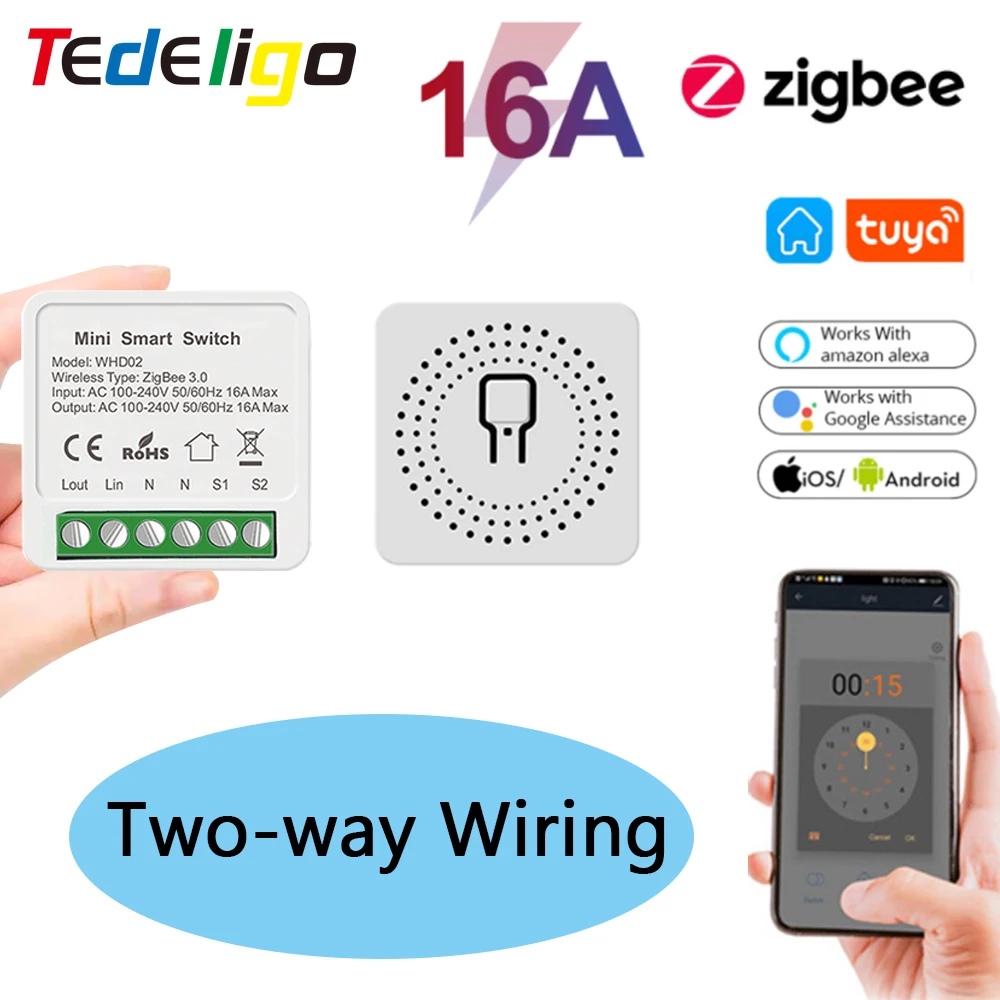 Smart Life Wifi Tuya ZigBee Smart Light Switch 16A Mini Automation Modules Supports 2 Way Timing Control with Alexa Google Home
Smart Life Wifi Tuya ZigBee Smart Light Switch 16A Mini Automation Modules Supports 2 Way Timing Control with Alexa Google Home