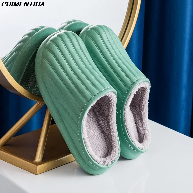 Waterproof Non-Slip Home Slippers Men Cotton Shoe EVA Leather Slippers Winter Warm Indoor Ladies Soft Couples Platform Shoes
Waterproof Non-Slip Home Slippers Men Cotton Shoe EVA Leather Slippers Winter Warm Indoor Ladies Soft Couples Platform Shoes