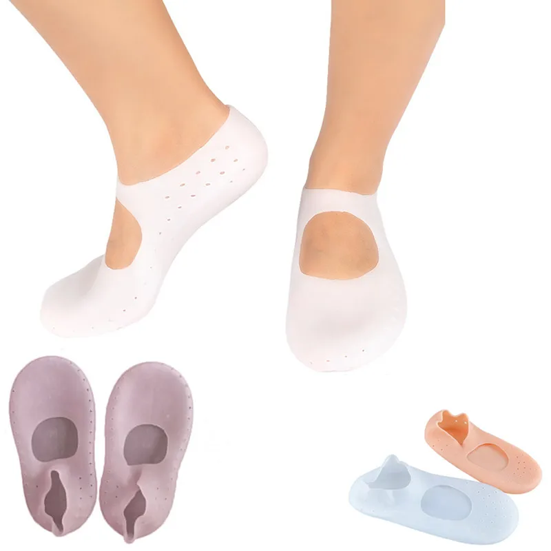 

2 Pcs Dead Skin Removal Sock Silicone Insole Gel Sock Feet Protector Pain Relief Crack Prevention Moisturize Foot Care Tool