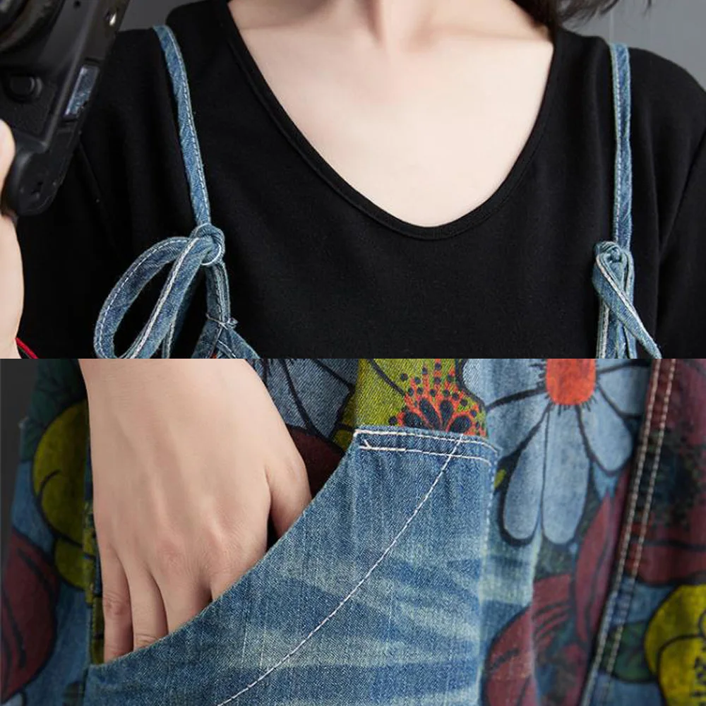 2021 Retro Washed Denim Straps Wide-Legged Slacks Jeans Jumpsuit Women Flower Print Overalls
2021 Retro Washed Denim Straps Wide-Legged Slacks Jeans Jumpsuit Women Flower Print Overalls
