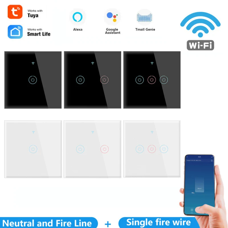 Tuya smart switch 1/2/3 клавишный сенсорный выключатель приложение smart life дистанционное управление Поддержка alexa google Голосовое управление нейтральны...
Tuya smart switch 1/2/3 клавишный сенсорный выключатель приложение smart life дистанционное управление Поддержка alexa google Голосовое управление нейтральны...
