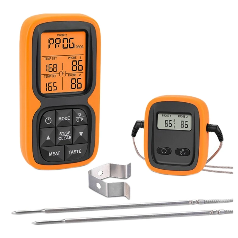 Wireless Remote Digital Fast Instant Read Meat Cooking Food Thermometer With 2 Probe,Smoker Grill Oven BBQ Kitchen Tools
Wireless Remote Digital Fast Instant Read Meat Cooking Food Thermometer With 2 Probe,Smoker Grill Oven BBQ Kitchen Tools