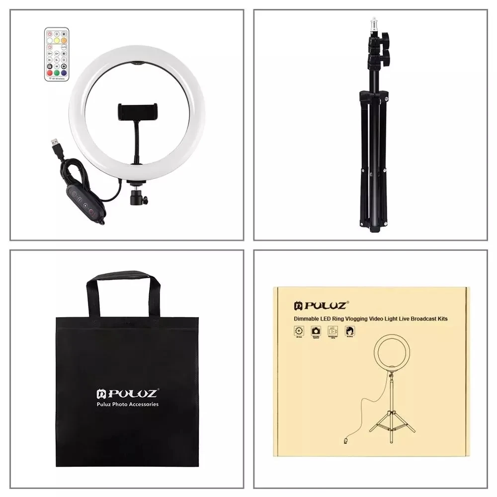 PULUZ 10.2 inch LED Ring Light with Stand Phone Holder Marquee LED RGBWW Light for Tiktok YouTube Vlog Video Selfie Ring Light
PULUZ 10.2 inch LED Ring Light with Stand Phone Holder Marquee LED RGBWW Light for Tiktok YouTube Vlog Video Selfie Ring Light