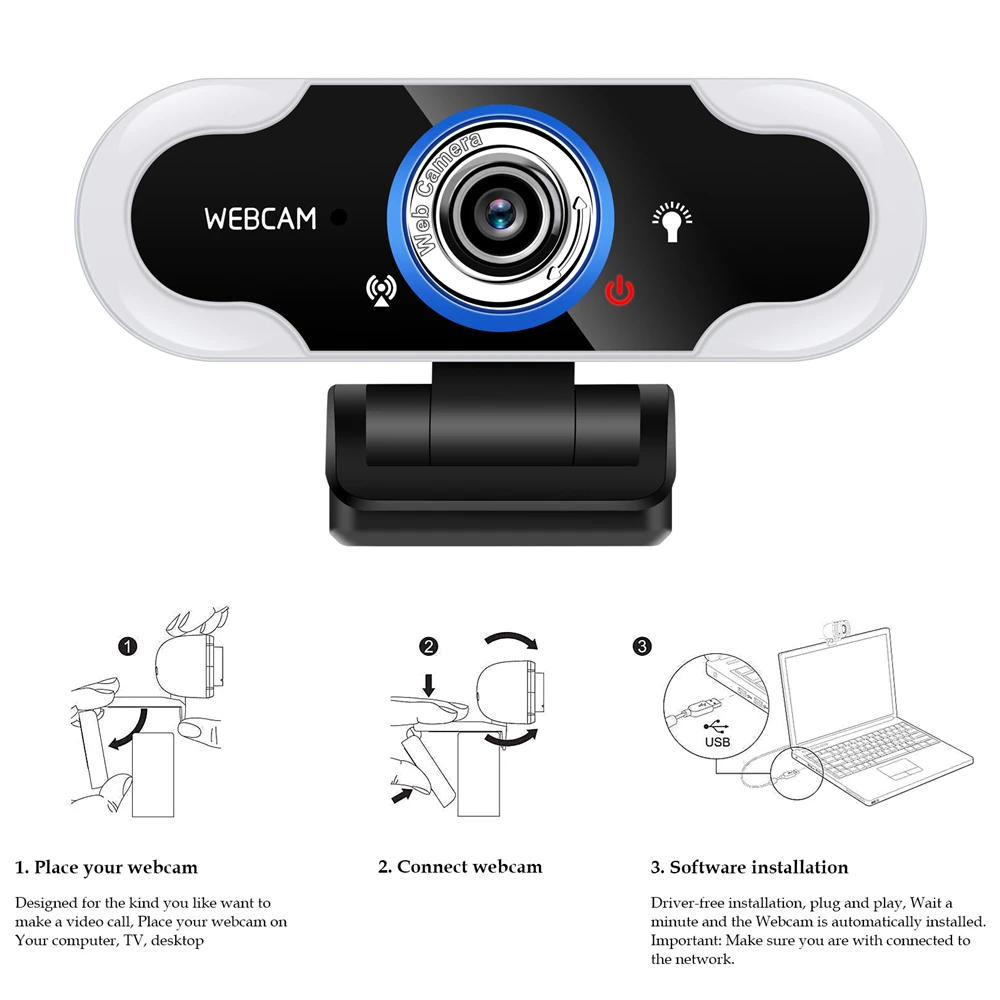 1080P Full HD Light Webcam Web Camera With Microphone Webcam USB Web Cam For PC Computer Laptop YouTube Skype Mini Camera
1080P Full HD Light Webcam Web Camera With Microphone Webcam USB Web Cam For PC Computer Laptop YouTube Skype Mini Camera