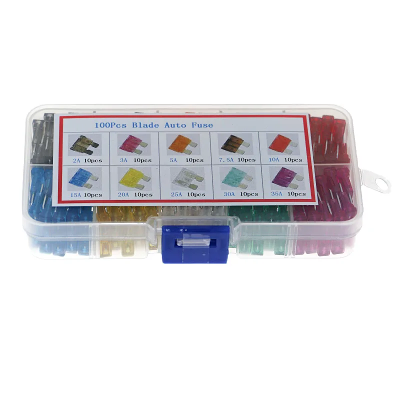 100pcs 10 kinds of specifications (2A-35A) plug-in type xenon lamp medium car insurance tube mixed assembly kit
100pcs 10 kinds of specifications (2A-35A) plug-in type xenon lamp medium car insurance tube mixed assembly kit