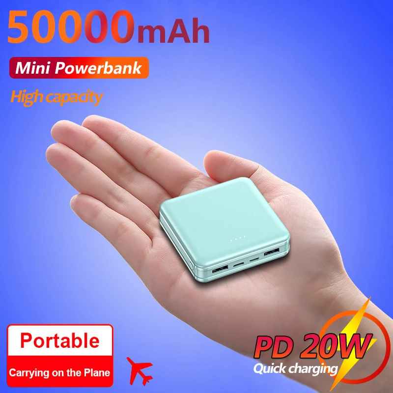 Mini Power Bank Portable 50000mAh External Battery Dual USB Charger One-way Fast Charging Power Bank for Xiaomi Samsung IPhone
Mini Power Bank Portable 50000mAh External Battery Dual USB Charger One-way Fast Charging Power Bank for Xiaomi Samsung IPhone