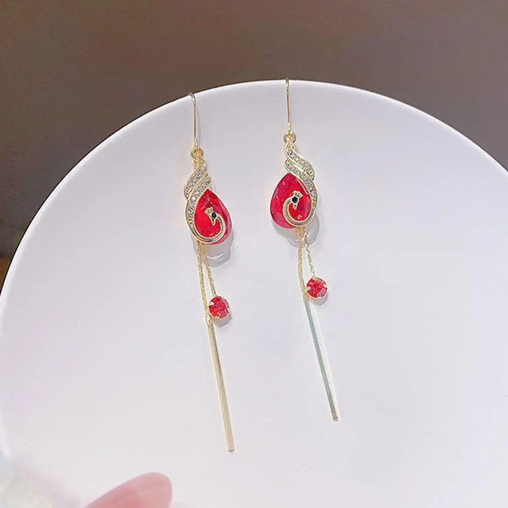 Long Red Zircon Phoenix Mesh Peacock Earrings For Women Wedding Holiday Party Jewelry Gifts N2U8
Long Red Zircon Phoenix Mesh Peacock Earrings For Women Wedding Holiday Party Jewelry Gifts N2U8