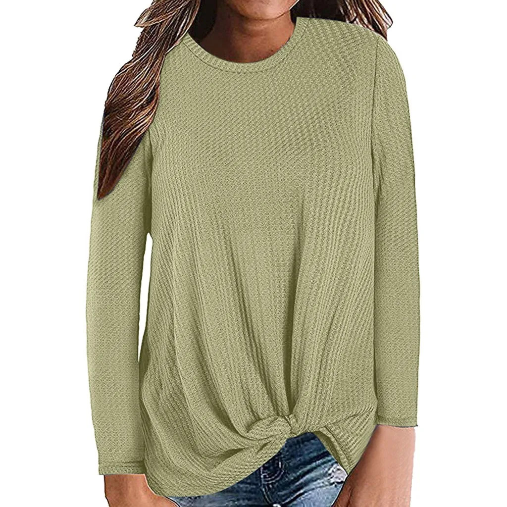 New Womens Casual Long Sleeve 2019 Fall T Shirt Knot Waffle Knit Tunic Blouse Cute Shirts Tops Loose Sweater Irregular Tops S-L2
New Womens Casual Long Sleeve 2019 Fall T Shirt Knot Waffle Knit Tunic Blouse Cute Shirts Tops Loose Sweater Irregular Tops S-L2