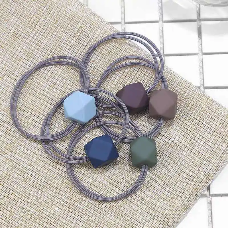Korean Temperament Simple Morandi Color Beaded Hairring Geometric Head Rope Octagonal Beads Rubber Band Hair Ropering 
Korean Temperament Simple Morandi Color Beaded Hairring Geometric Head Rope Octagonal Beads Rubber Band Hair Ropering