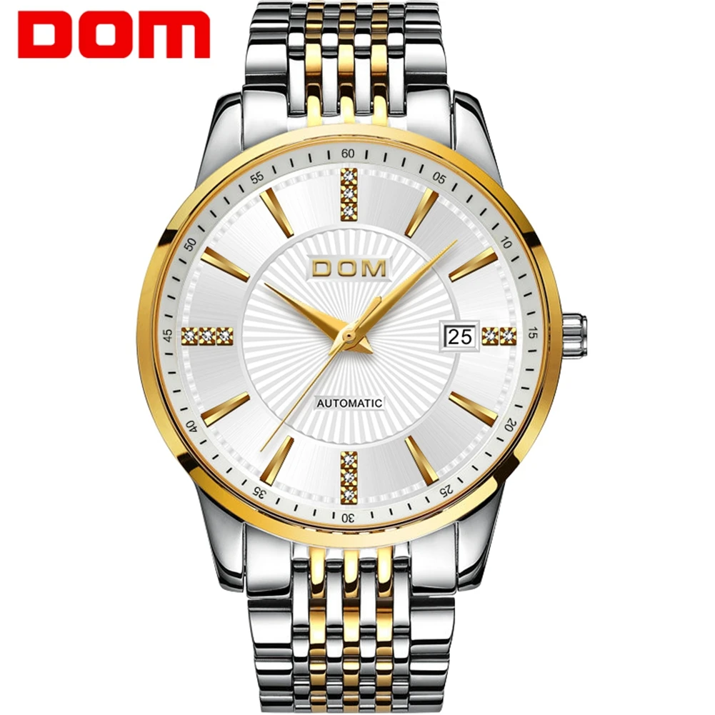 Dom Watch Stainless Steel Automaitc Watches for Mens Mechanical Self Winding Day Waterproof Business WristWatch
Dom Watch Stainless Steel Automaitc Watches for Mens Mechanical Self Winding Day Waterproof Business WristWatch