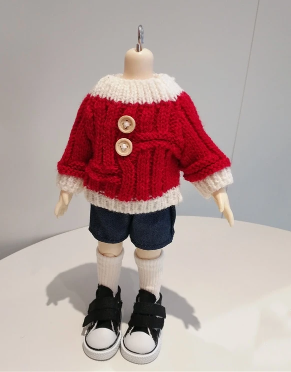 BJD doll clothes suitable for 1/4 1/6 size red and white autumn/winter sweater doll accessories
BJD doll clothes suitable for 1/4 1/6 size red and white autumn/winter sweater doll accessories