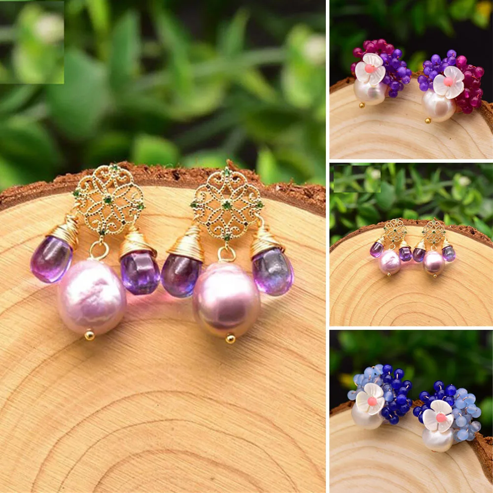 Original Natural Baroque Pearl Flower Stud Earrings Freshwater Pearls Earrings for Women Girls Wedding Party Christmas Gifts
Original Natural Baroque Pearl Flower Stud Earrings Freshwater Pearls Earrings for Women Girls Wedding Party Christmas Gifts