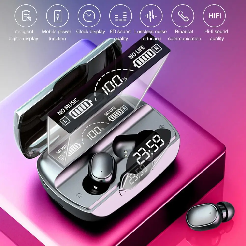 Наушники-вкладыши TWS Bluetooth 5,1 наушники стерео Беспроводной спортивные наушники Водонепроницаемый Беспроводной наушники сенсорный экран с м...
Наушники-вкладыши TWS Bluetooth 5,1 наушники стерео Беспроводной спортивные наушники Водонепроницаемый Беспроводной наушники сенсорный экран с м...