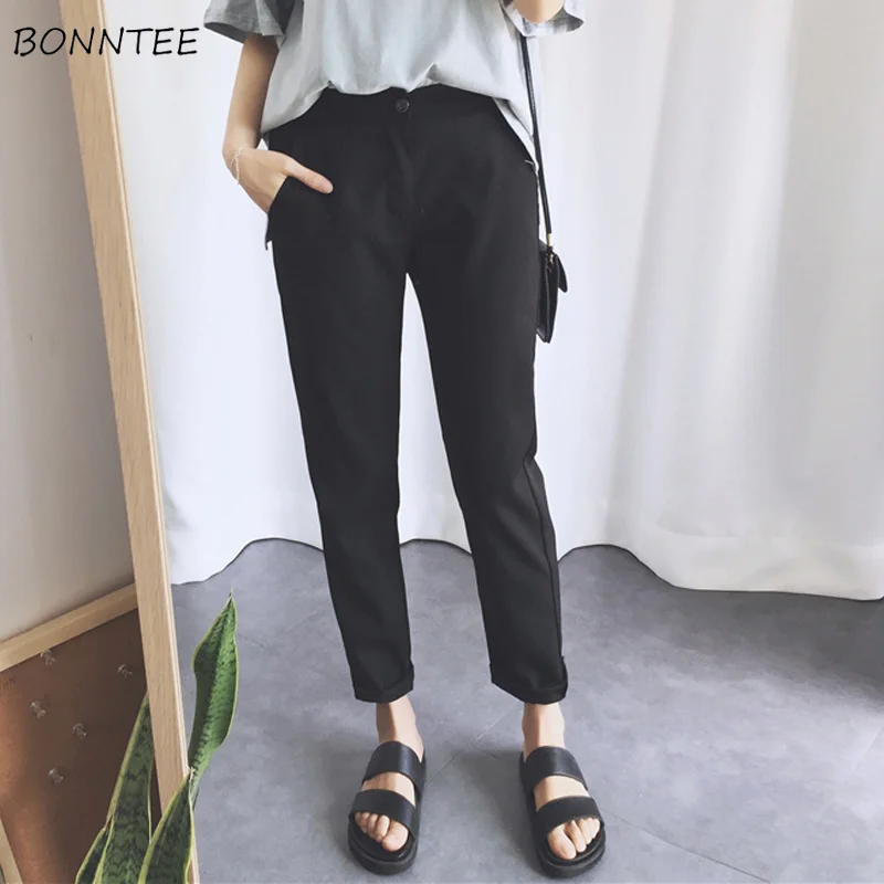 Pants Women Ankle-length Daily Black Solid Simple Womens Comfortable Korean Style Elegant 2020 New Trendy High Straight Chic
Pants Women Ankle-length Daily Black Solid Simple Womens Comfortable Korean Style Elegant 2020 New Trendy High Straight Chic
