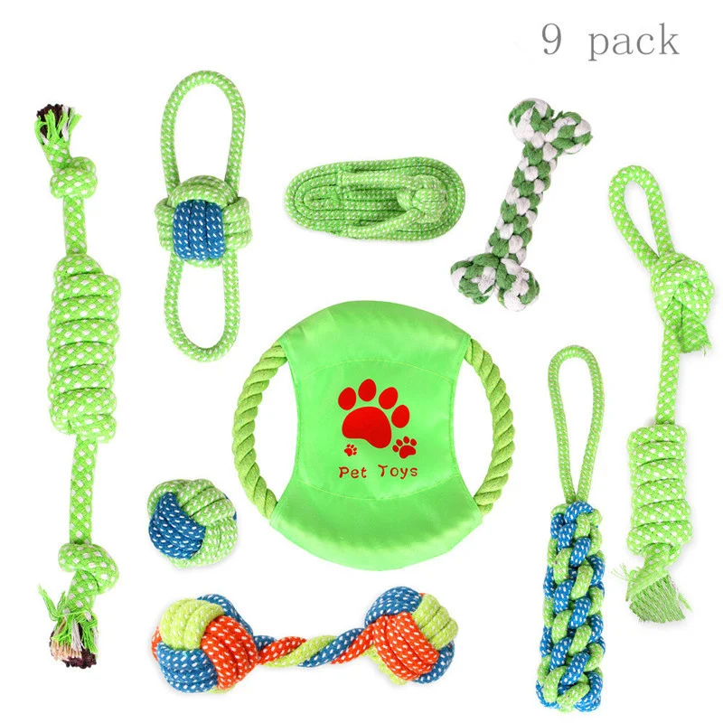9pcs Pet Dog Toys Rope Toy Chew Cotton Outdoor Toothbrush Dog Ball Rope Toys for Medium Small Pet Dogs Interactive Toys
9pcs Pet Dog Toys Rope Toy Chew Cotton Outdoor Toothbrush Dog Ball Rope Toys for Medium Small Pet Dogs Interactive Toys