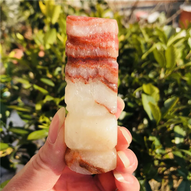 

7-8cm Natural Quartz Stone Meat Stones Pork Belly Bacon Stone Collection Gift