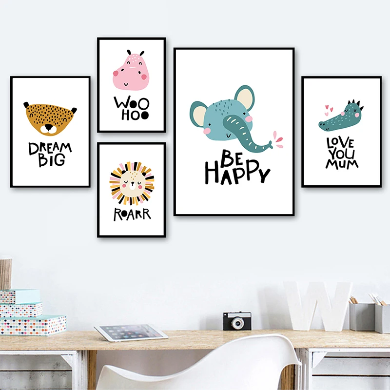 Baby Nursery Wall Art Canvas Poster Print Animal Hippo Lion Elephant Nordic Kid Decoration Picture Painting Child Room Decor
Baby Nursery Wall Art Canvas Poster Print Animal Hippo Lion Elephant Nordic Kid Decoration Picture Painting Child Room Decor