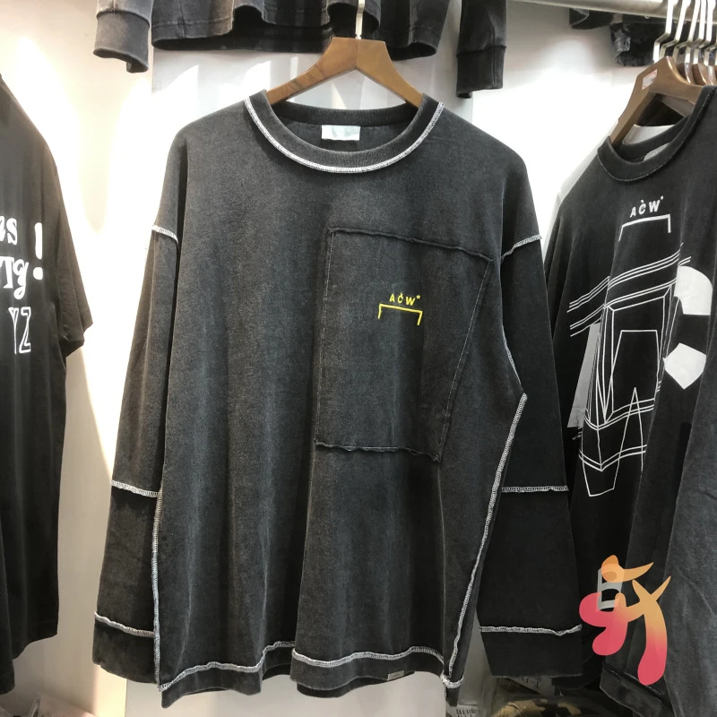 Oversize A COLD WALL Sweatshirts Letter Embroidered Logo Washed Do Old Pullover ACW Men's Women's Sweatshirts 
Oversize A COLD WALL Sweatshirts Letter Embroidered Logo Washed Do Old Pullover ACW Men's Women's Sweatshirts