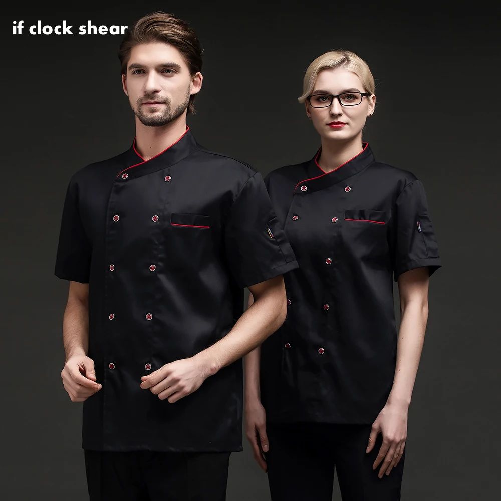 Double Breasted Chef Jacket Classic Restaurant Hotel Food Service Waiter Work Uniforms Wholesale Short Sleeved Cooker Work Tops
Double Breasted Chef Jacket Classic Restaurant Hotel Food Service Waiter Work Uniforms Wholesale Short Sleeved Cooker Work Tops