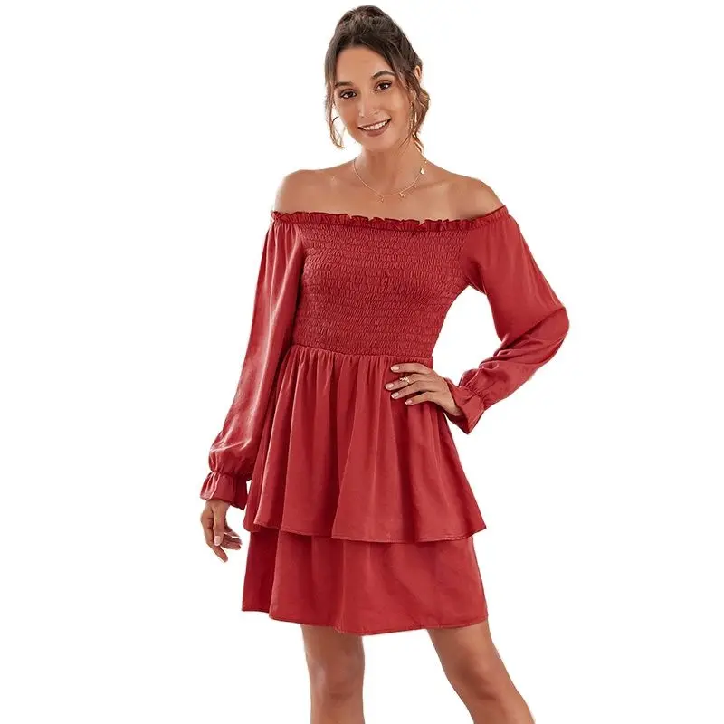 2021 Fashion Women's Clothing Sexy Slash Neck Long Sleeve Casual Dresses Female Elegant Evening Dresses Solid Chest Wrap Dress
2021 Fashion Women's Clothing Sexy Slash Neck Long Sleeve Casual Dresses Female Elegant Evening Dresses Solid Chest Wrap Dress