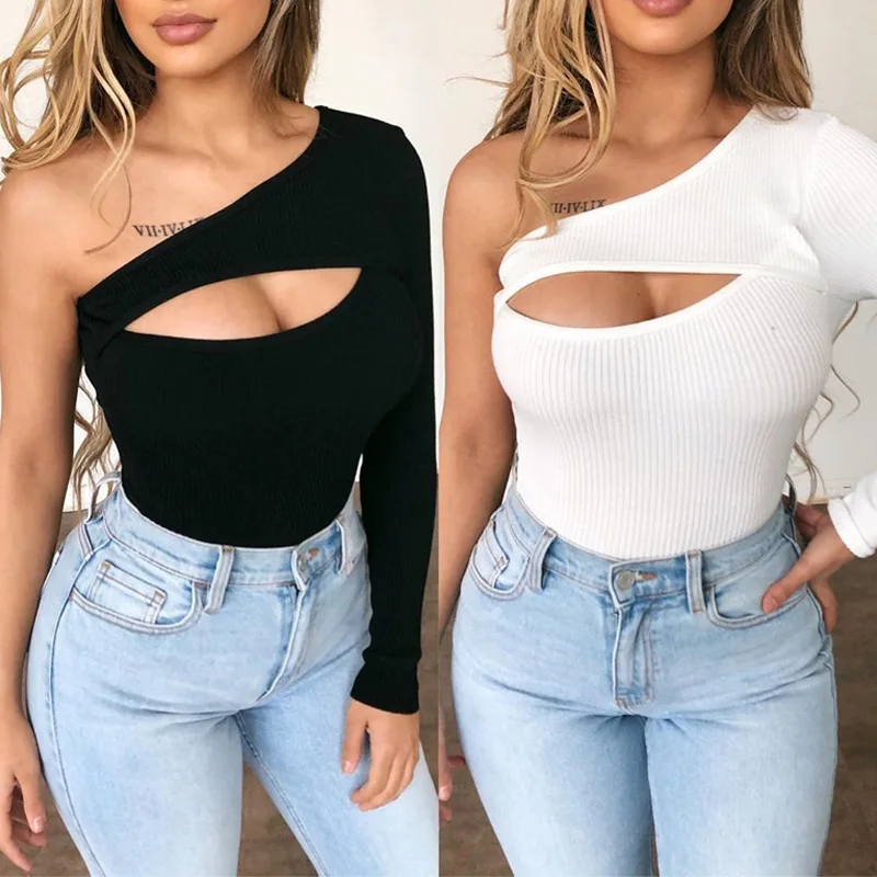 Breathable Autumn Ladies Top Women Temperament Sloping Shoulder Long Sleeve Sexy Irregular Hollow T-shirt for Vacation Dating
Breathable Autumn Ladies Top Women Temperament Sloping Shoulder Long Sleeve Sexy Irregular Hollow T-shirt for Vacation Dating