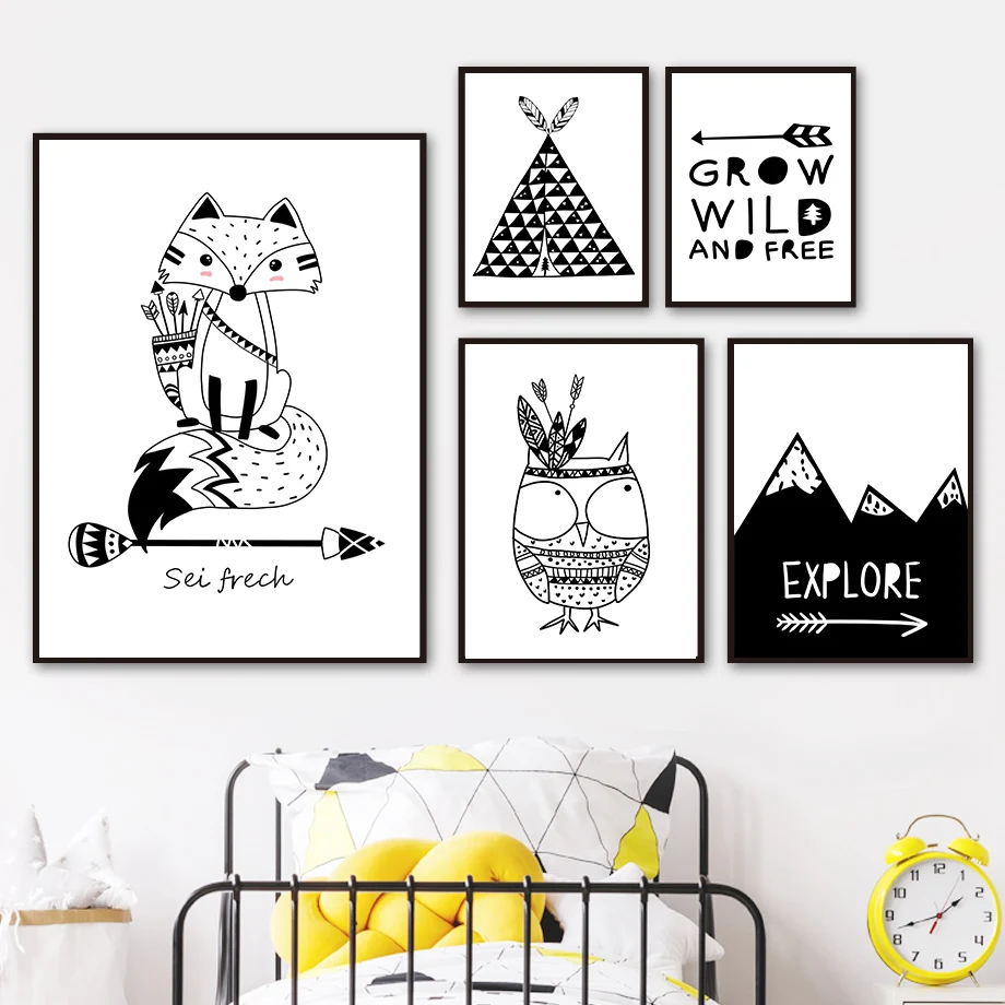 Cartoon Owl Fox Tent Mountain Arrows Nursery Wall Art Canvas Painting Nordic Posters And Prints Wall Pictures Kids Room Decor
Cartoon Owl Fox Tent Mountain Arrows Nursery Wall Art Canvas Painting Nordic Posters And Prints Wall Pictures Kids Room Decor