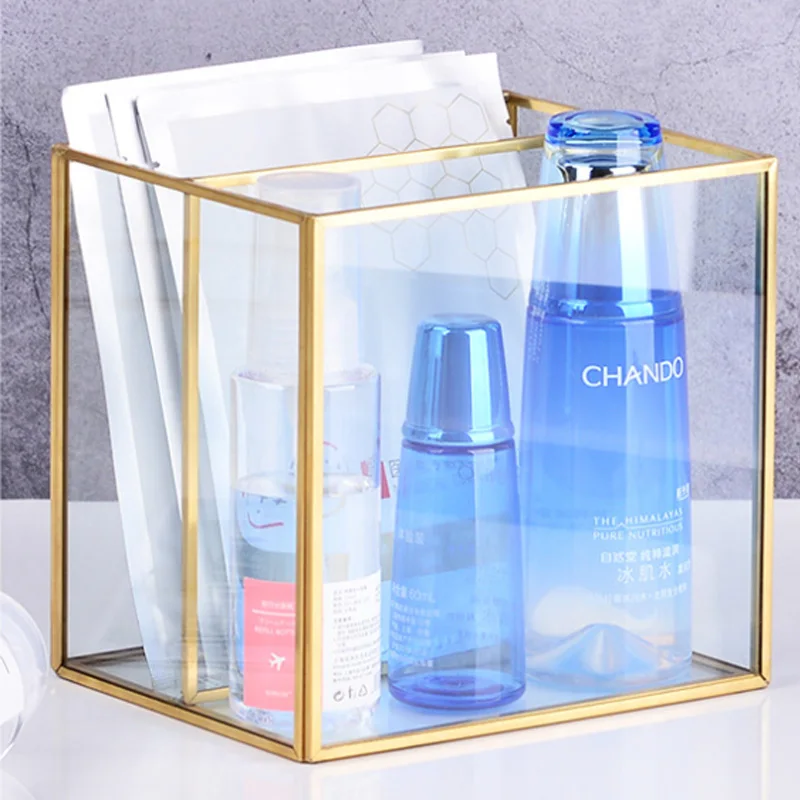 New Golden Cosmetic Storage Box Table Desktop Finishing Glass Plaid Jewelry Classification Storage Tray Large-Capacity Dressing
New Golden Cosmetic Storage Box Table Desktop Finishing Glass Plaid Jewelry Classification Storage Tray Large-Capacity Dressing
