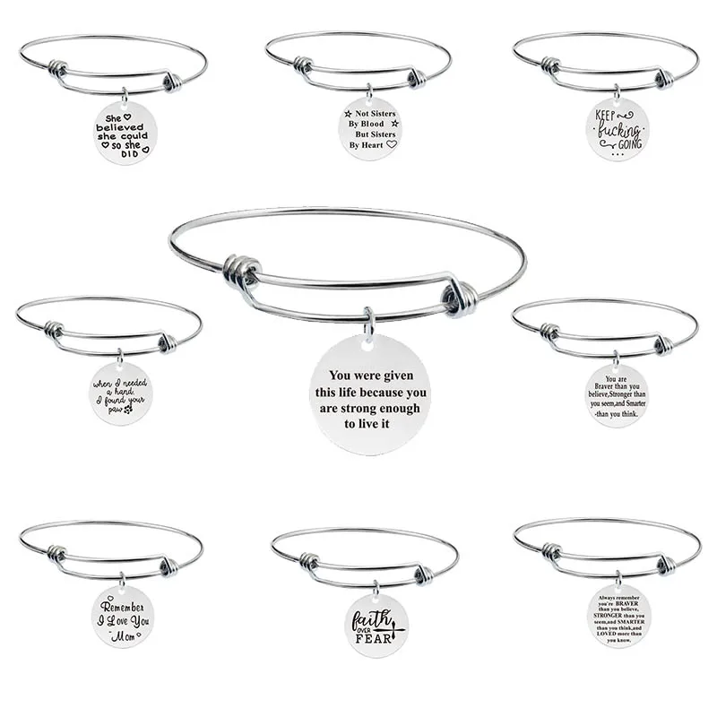 Bracelet Stainless Steel Parents Valentine's Day Thanksgiving Christmas Customized Birthday Gift Lettering Diy Metal Bracelet
Bracelet Stainless Steel Parents Valentine's Day Thanksgiving Christmas Customized Birthday Gift Lettering Diy Metal Bracelet