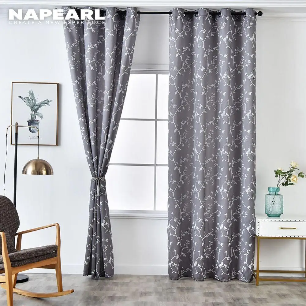 Фото NAPEARL 1 шт. элегантные панельные жаккардовые занавески с птицами для гостиной вдов