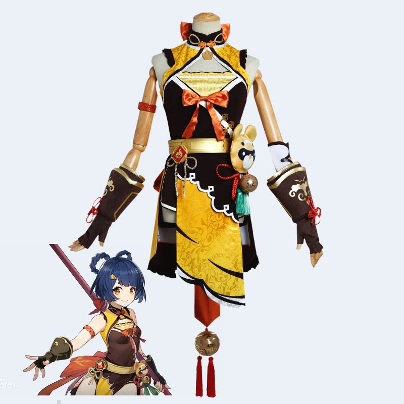 Game Genshin Impact Cosplay Costume Project Rice Crust Chef XiangLing Dress Anime Wig Accessories Set Xmas Gift Female Clothes
Game Genshin Impact Cosplay Costume Project Rice Crust Chef XiangLing Dress Anime Wig Accessories Set Xmas Gift Female Clothes