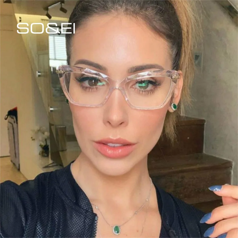 SO&EI Retro Cat Eye Transparent Multi-cut Crystal Women Glasses Frame Can Be Equipped with Myopia Men Prescription Glasses Frame
SO&EI Retro Cat Eye Transparent Multi-cut Crystal Women Glasses Frame Can Be Equipped with Myopia Men Prescription Glasses Frame