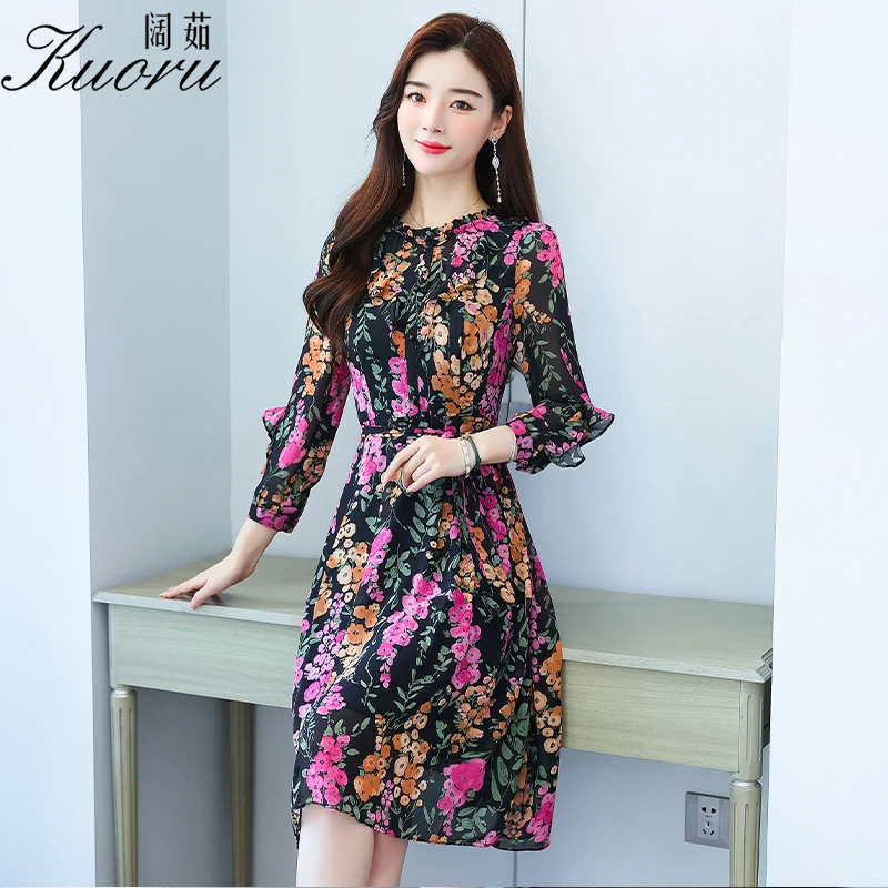 Purple Autumn Chiffon Long Sleeve Dress Women O Neck Vestito Floreale Midi Robe Size M-3XL Spring Vestidos De Mujer Casual
Purple Autumn Chiffon Long Sleeve Dress Women O Neck Vestito Floreale Midi Robe Size M-3XL Spring Vestidos De Mujer Casual