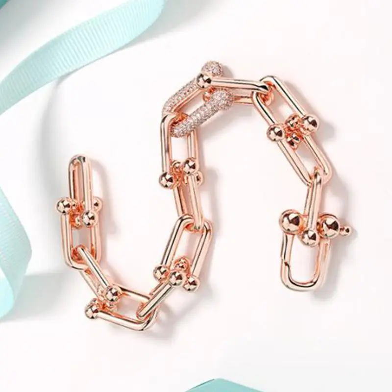 Original LOGO 1:1 TIF Rose Gold Shining Horseshoe Joint U Bracelet High-quality Luxury Jewelry Classic Fashion Brand Women's 
Original LOGO 1:1 TIF Rose Gold Shining Horseshoe Joint U Bracelet High-quality Luxury Jewelry Classic Fashion Brand Women's