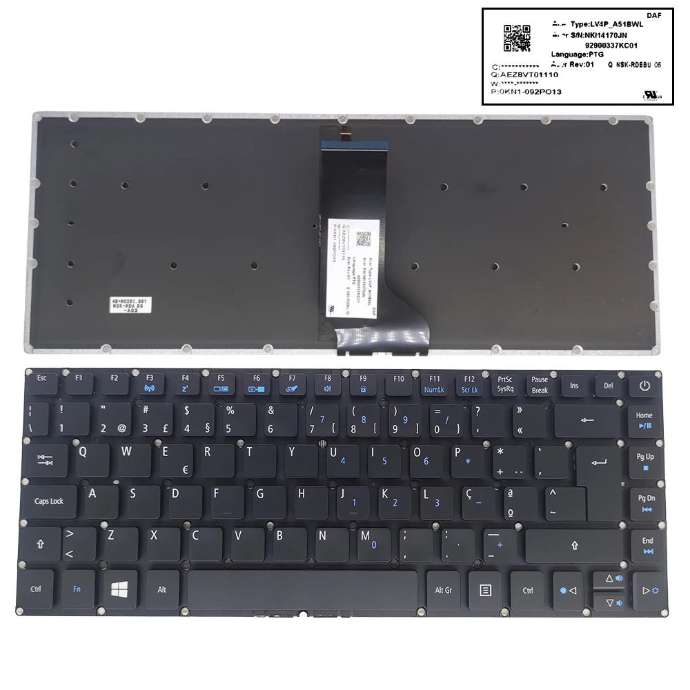 Portuguese backlit keyboard for Acer Aspire E5-473 E5-422 422G E5-474G E5-491G E5-476G ES1-332 ES1-420 LV4P-A51BWL 0KN1-092PO13
Portuguese backlit keyboard for Acer Aspire E5-473 E5-422 422G E5-474G E5-491G E5-476G ES1-332 ES1-420 LV4P-A51BWL 0KN1-092PO13