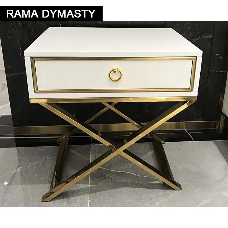 Simple and light luxurious bedside table/ night table/bed tables with stainess steel frame
Simple and light luxurious bedside table/ night table/bed tables with stainess steel frame