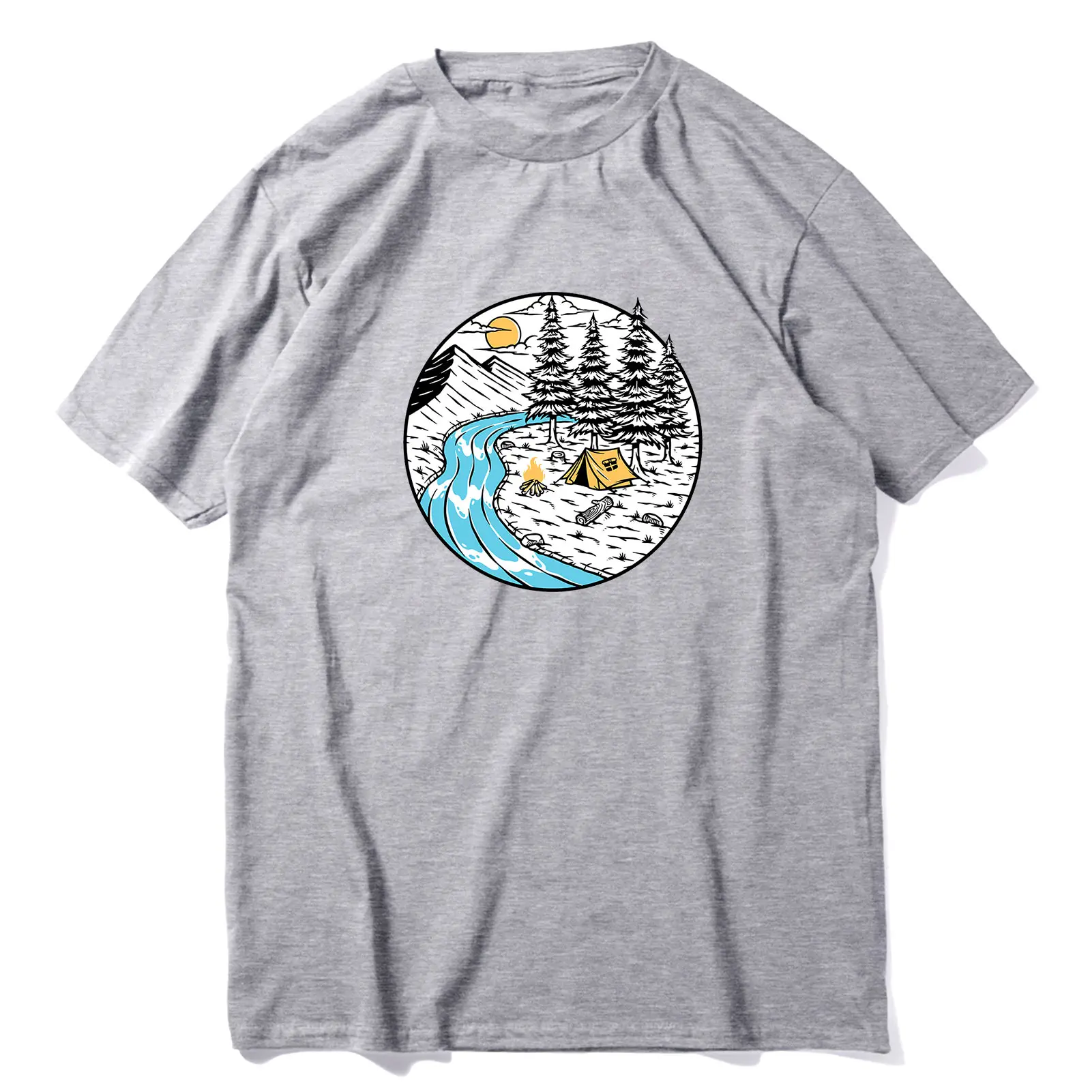 Men's O-Neck Short Sleeve Cotton T-Shirt Adventure Print Oversized Streetwear for Camping and Mountaineering
Men's O-Neck Short Sleeve Cotton T-Shirt Adventure Print Oversized Streetwear for Camping and Mountaineering